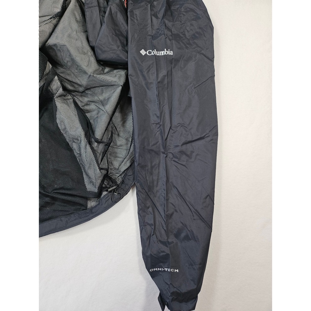 Columbia Mens CWU Omni-Tech Rain Jacket Black Hooded Mesh Lined Lg wind breaker - Picture 14 of 16